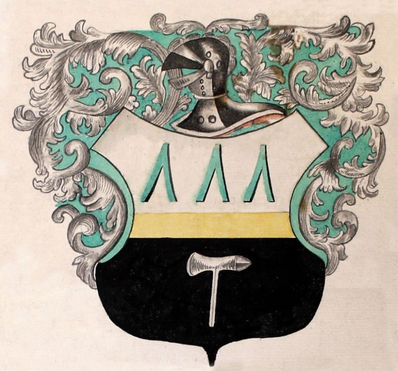 Дворянский герб Демидовых c тремя рудоискательными позами